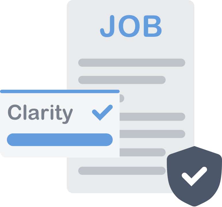 Digital rendering of a job description written with clarity and job description compliance in mind. 