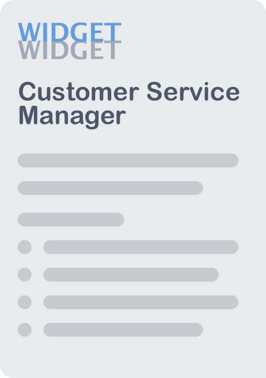 Digital rendering of a compliant job description for a customer service manager position.