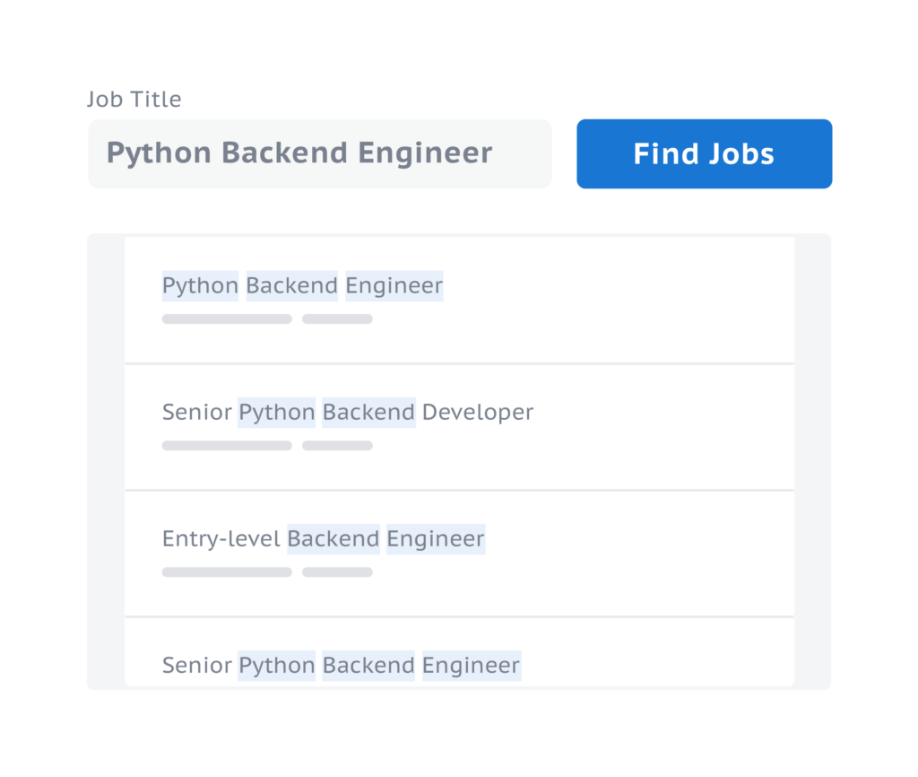 Image of a job search results.